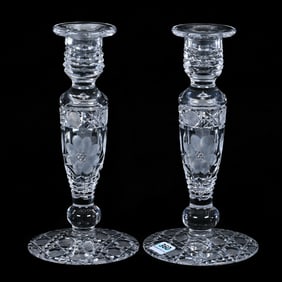 Pair Candlesticks, American Brilliant Cut Glass
