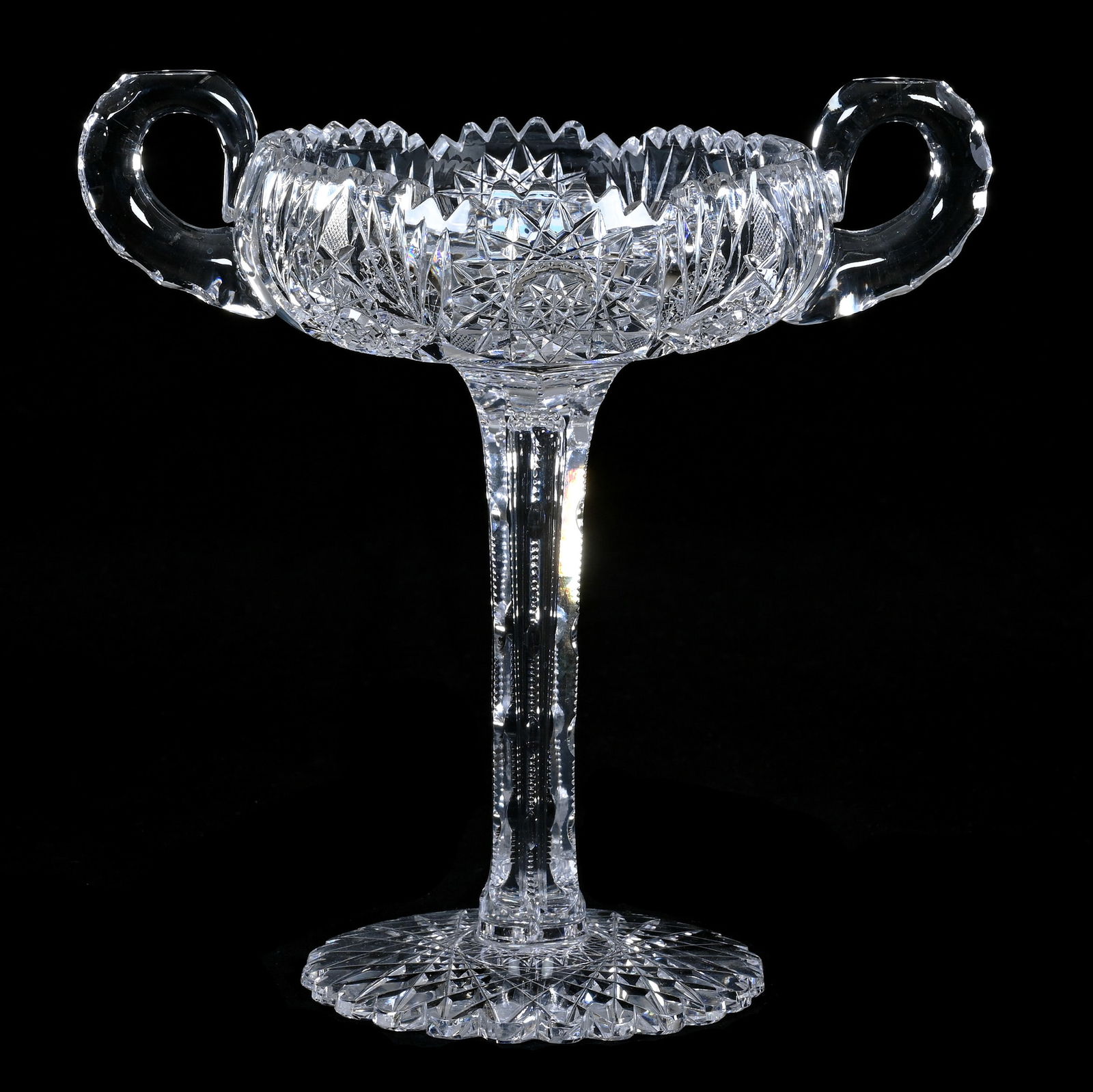 Compote, Two Handles, American Brilliant Cut Glass (1 of 3)