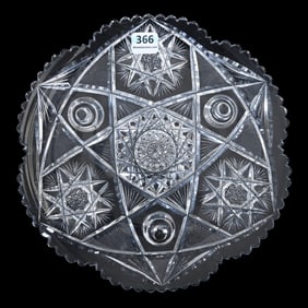 Cake Stand, Three Feet, American Brilliant Cut Glass