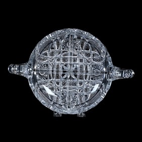 Four Division Bowl, Two Handles, American Brilliant Cut Glass