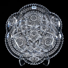 Round Tray, American Brilliant Cut Glass
