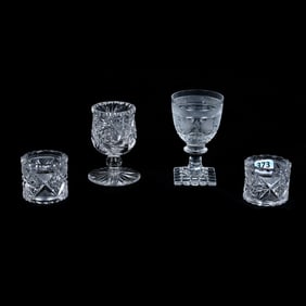 (4) Items, American Brilliant Cut Glass And Brilliant Period Cut Glass