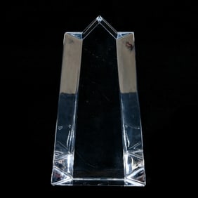 Clear Crystal Sculpture/Trophy Signed Baccarat
