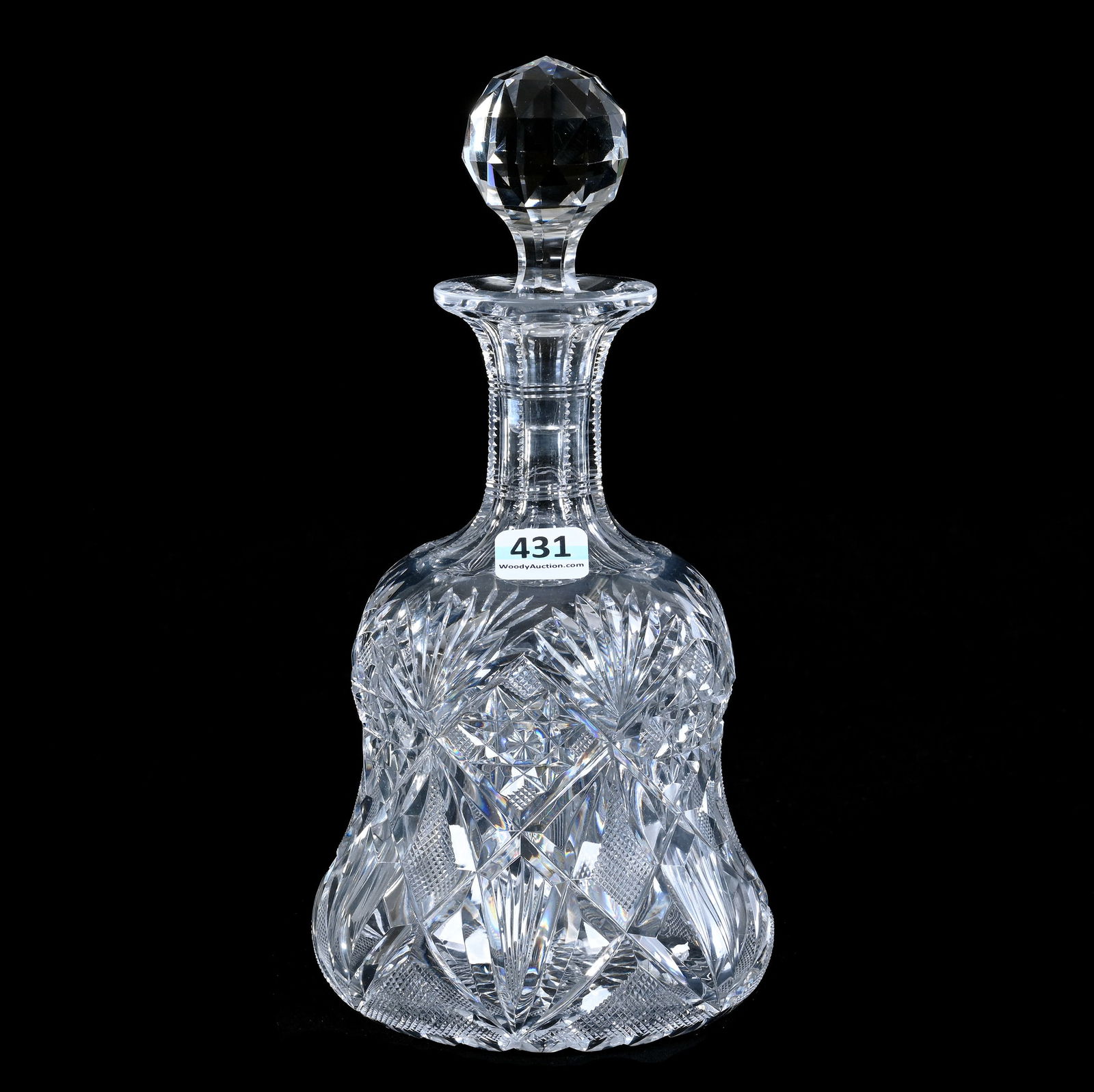 Bell Shape Decanter, American Brilliant Cut Glass, Marlboro Pattern By Dorflinger (1 of 4)
