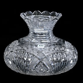 Flower Center, American Brilliant Cut Glass, Well Cut