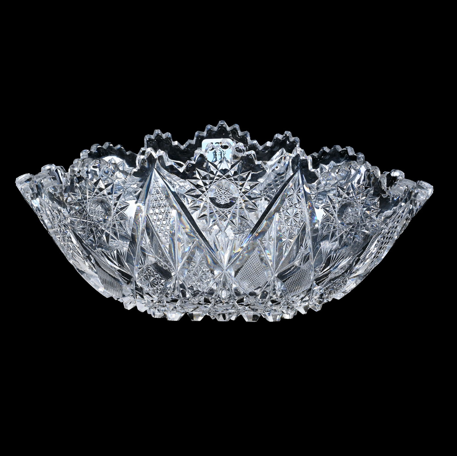 Banana Bowl, American Brilliant Cut Glass, Expanding Star Pattern (1 of 3)