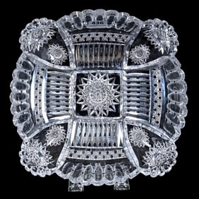 Square Bowl, American Brilliant Cut Glass