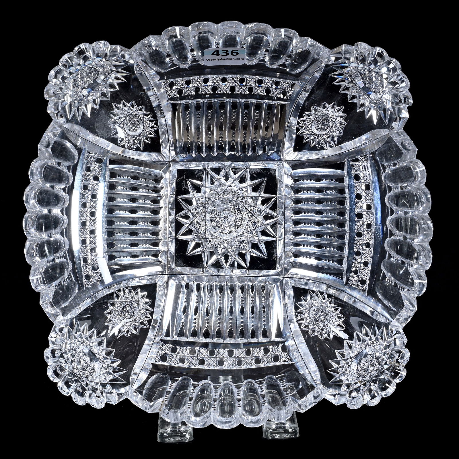 Square Bowl, American Brilliant Cut Glass (1 of 3)