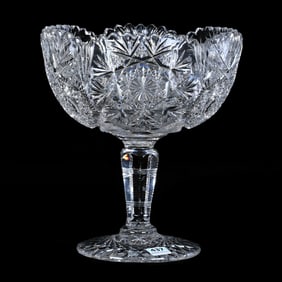 Pedestal Fruit Bowl, American Brilliant Cut Glass