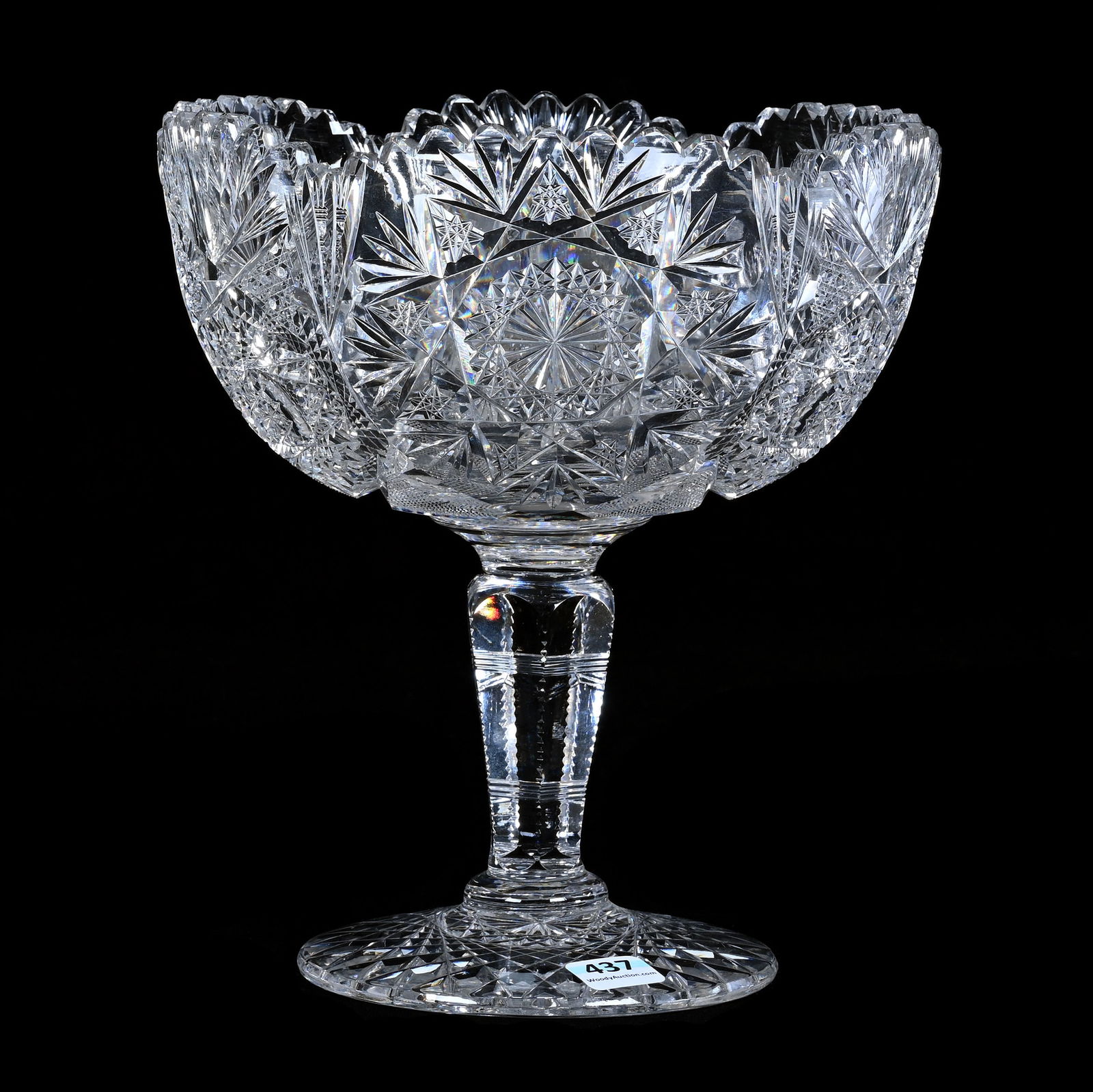 Pedestal Fruit Bowl, American Brilliant Cut Glass (1 of 4)