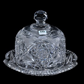Covered Cheese Dish, American Brilliant Cut Glass