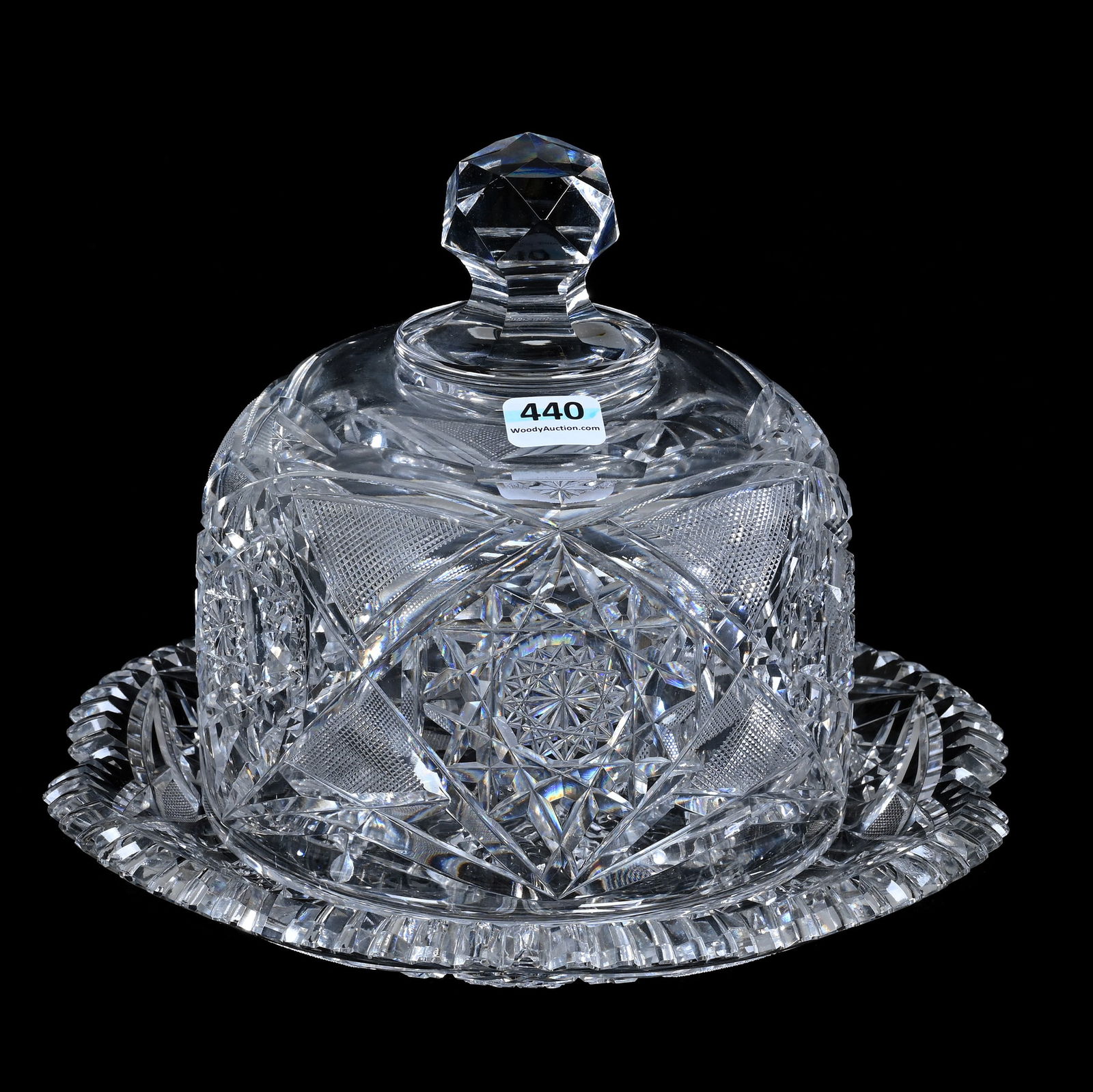 Covered Cheese Dish, American Brilliant Cut Glass (1 of 3)