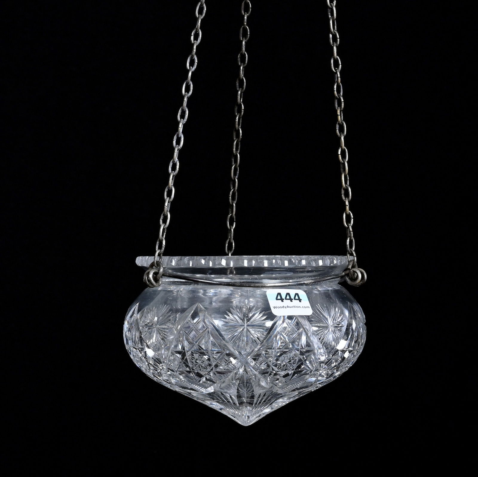 Hanging Flower Vase, American Brilliant Cut Glass, Jefferson Pattern By Pairpoint (1 of 2)