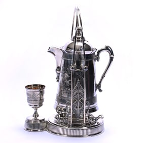 Tilting Water Pitcher, Silverplate Marked Pairpoint #1809 1/2