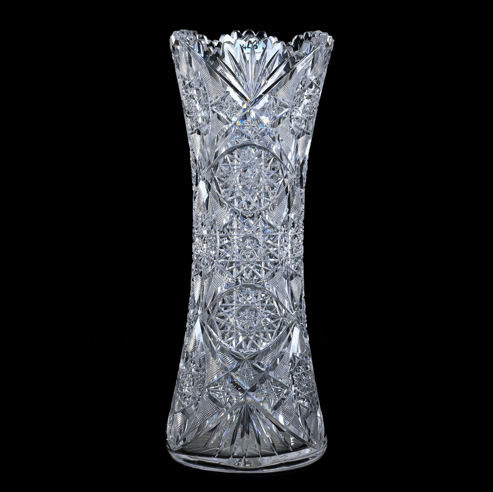 Vase, American Brilliant Cut Glass, Hobstar, Vesica, Crosscutting And Fan Motif (1 of 4)