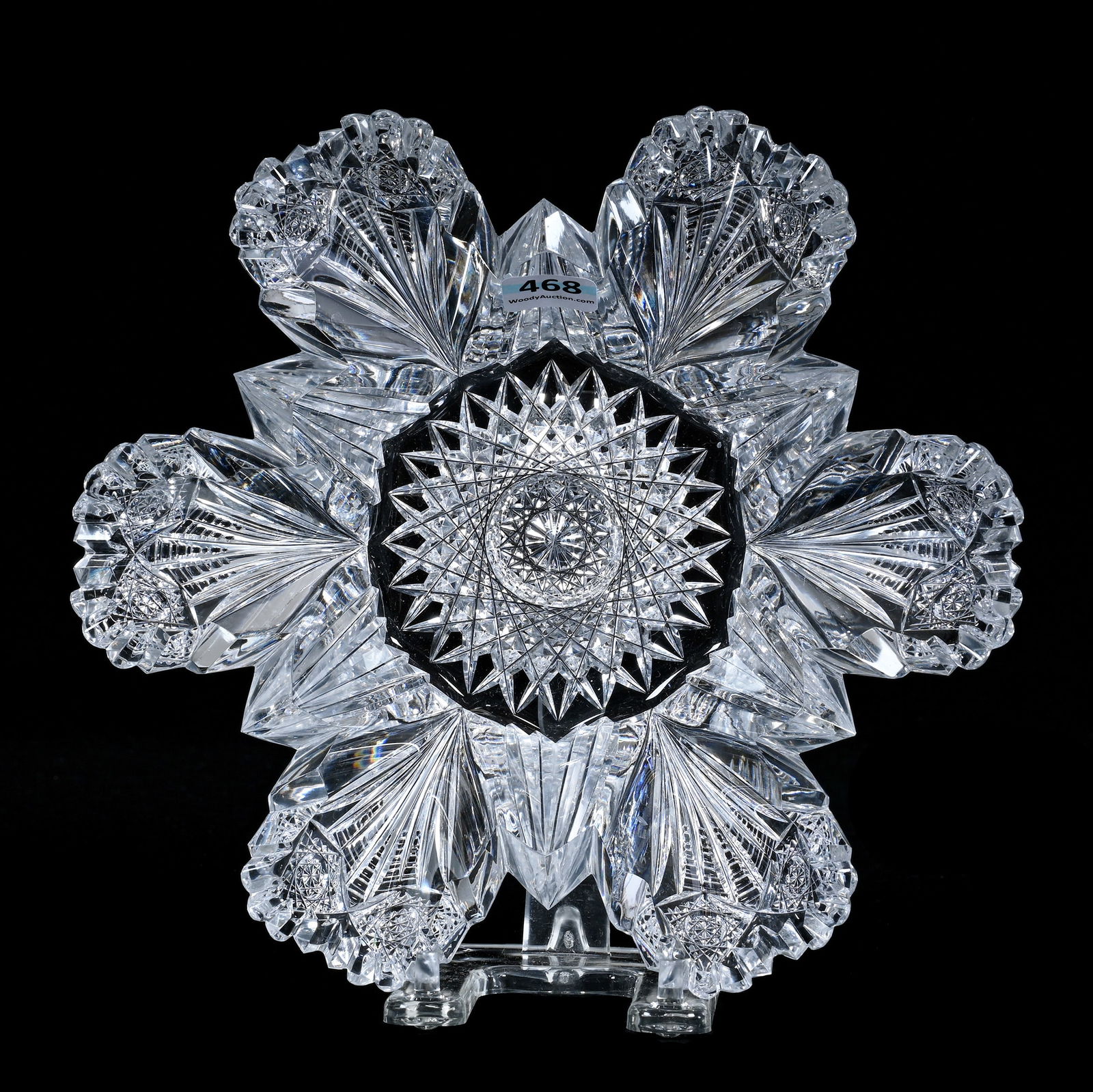 Blown Mold Bowl, American Brilliant Cut Glass, Signed Hawkes (1 of 2)