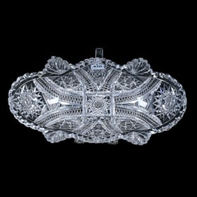 Deep Celery Tray, American Brilliant Cut Glass, Columbia Pattern By Blackmer