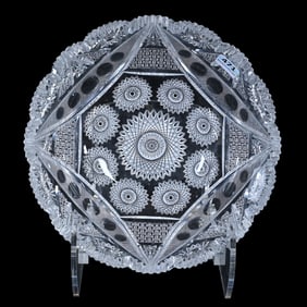 Bowl, American Brilliant Cut Glass, Byzantine Pattern By Meriden