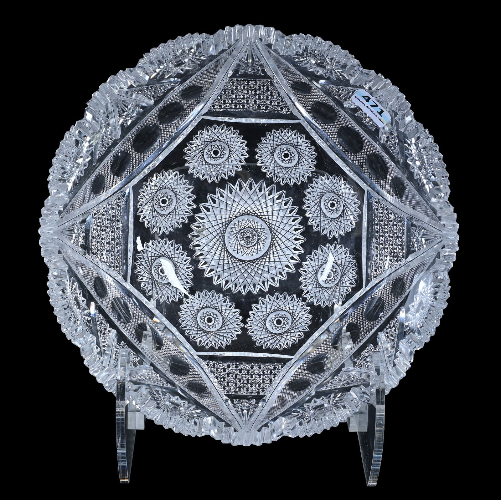 Bowl, American Brilliant Cut Glass, Byzantine Pattern By Meriden (1 of 5)