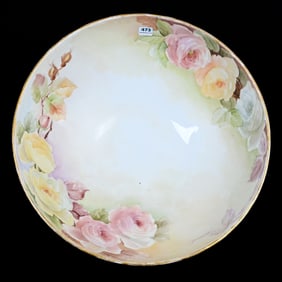 Pedestal Punch Bowl Marked T&V Limoges