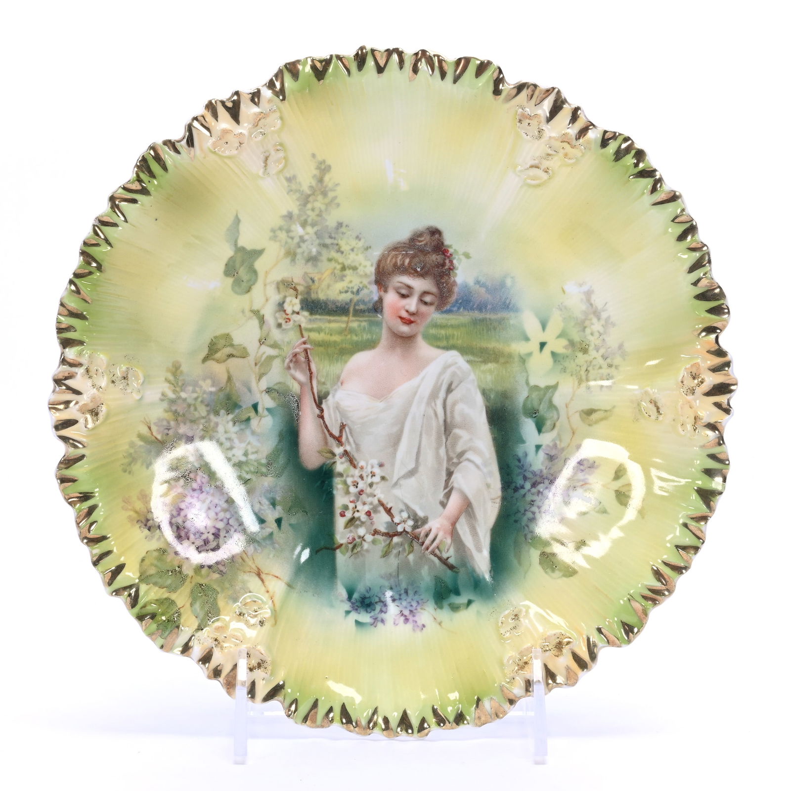 Plate Marked R.S. Prussia, Spring Season Portrait (1 of 2)
