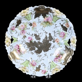 Cake Plate Marked Royal Vienna, Lily Mold