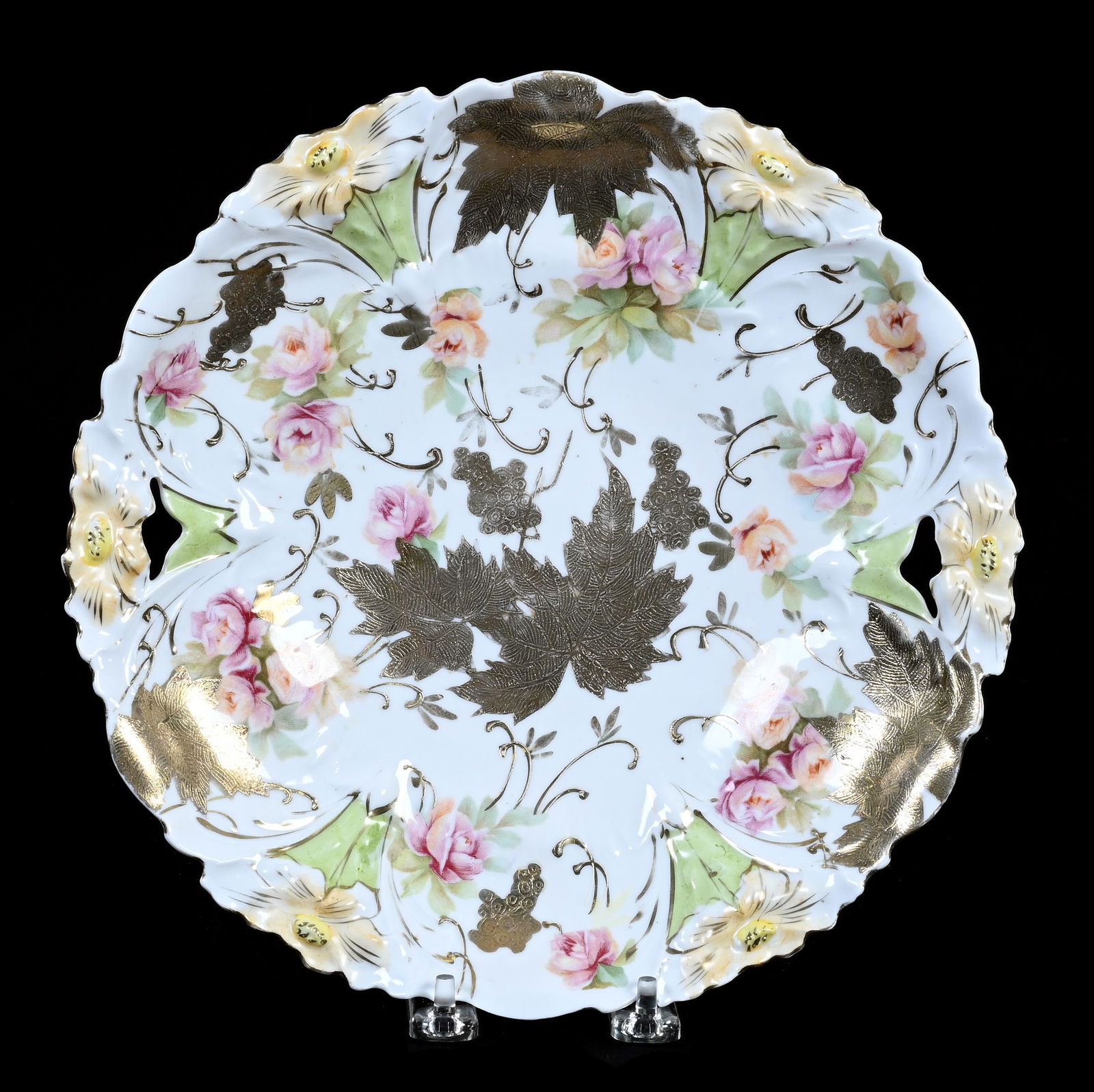 Cake Plate Marked Royal Vienna, Lily Mold (1 of 2)