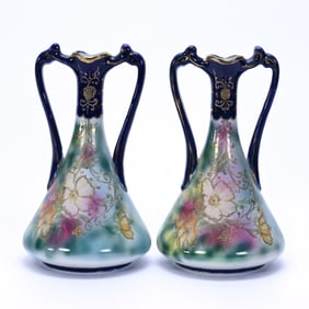 Pair Vases, S.N.B. Nagoya Nippon Mark