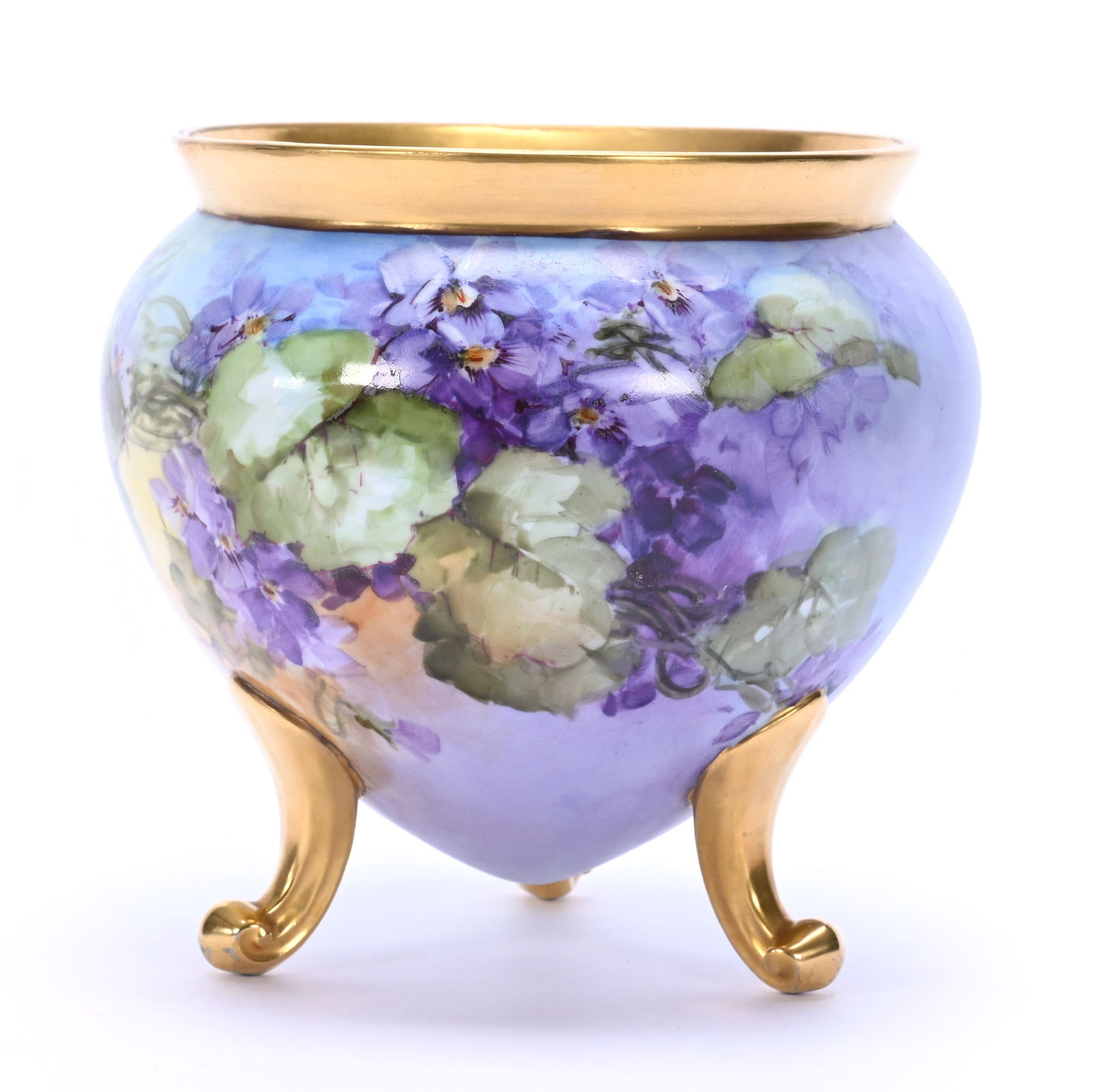 Vase, Three Feet, Unmarked Limoges (1 of 4)