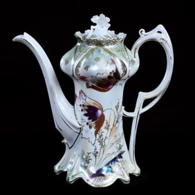 Coffee Pot, Unmarked R.S. Prussia, Point And Clover Mold