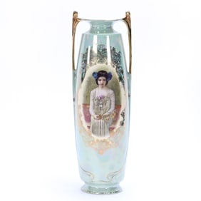 Vase, Two Handles, Marked Prov Saxe