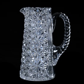 Small Pitcher, American Brilliant Cut Glass, Persian Pattern