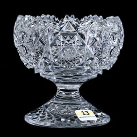 Pedestal Sugar Bowl, American Brilliant Cut Glass, Genoa Pattern By Clark