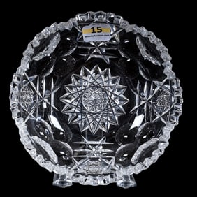 Berry Bowl, American Brilliant Cut Glass, Signed Hawkes Princess Pattern