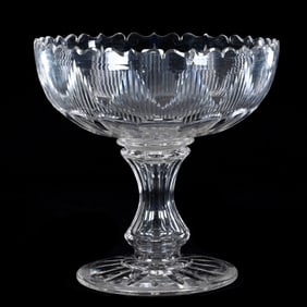 Pedestal Fruit Bowl, American Brilliant Cut Glass, Attributed To Dorflinger