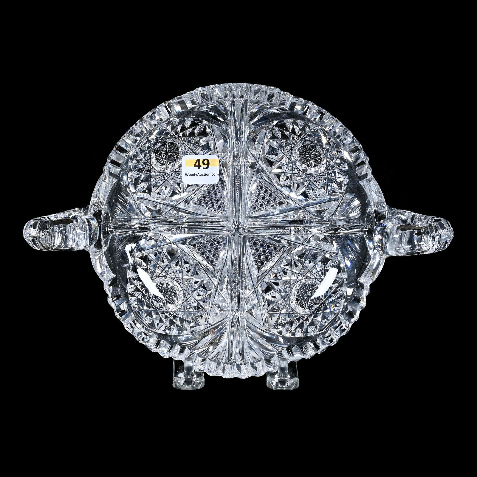 Two Handled Four Division Bowl, American Brilliant Cut Glass (1 of 2)