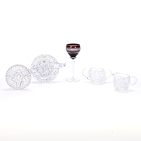 (4) Miscellaneous Items, American Brilliant Cut Glass And Brilliant Period Cut Glass