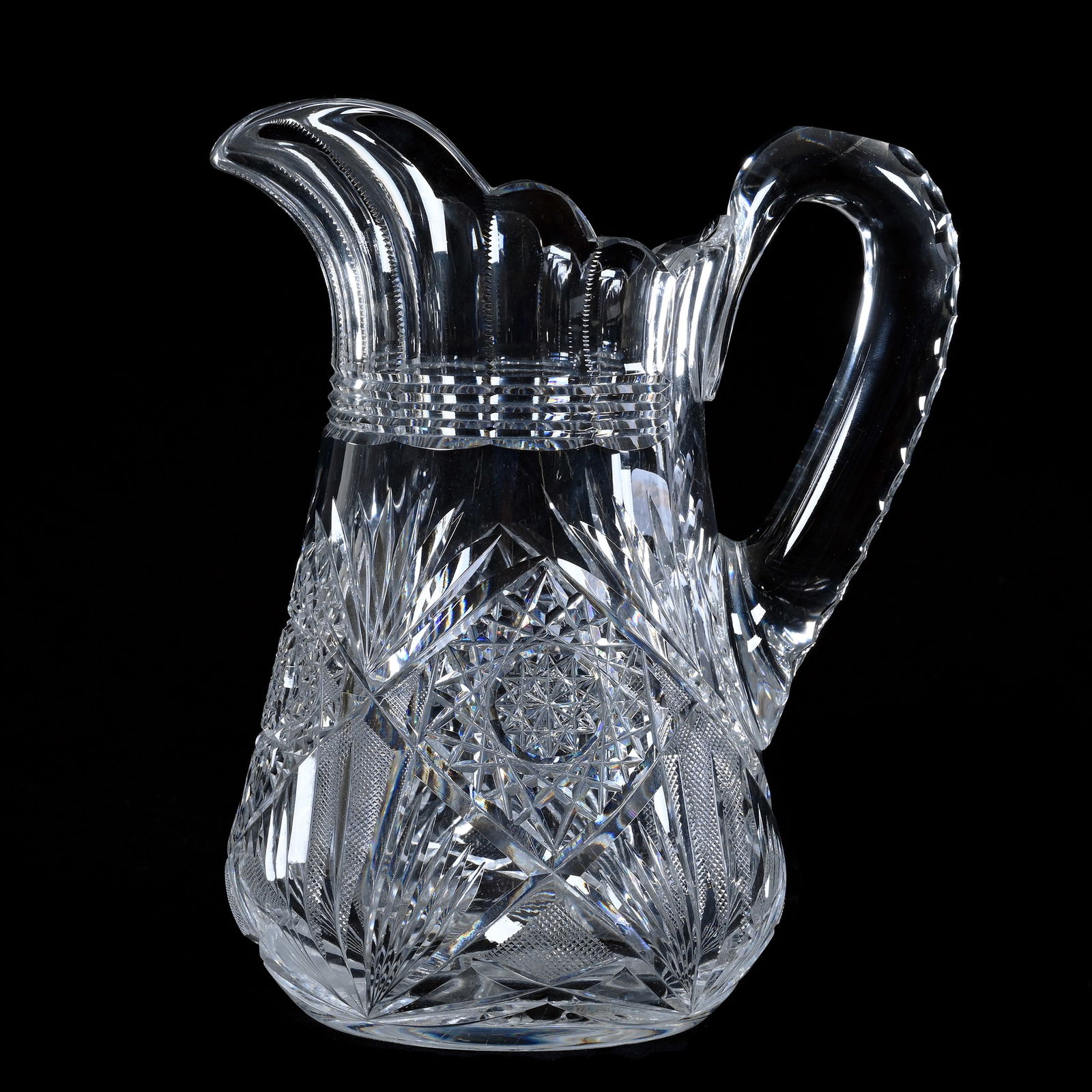 Pitcher, American Brilliant Cut Glass, Signed J. Hoare, St. James Pattern (1 of 3)