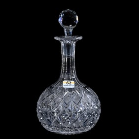 Decanter, American Brilliant Cut Glass, Diamond Geometric And Fan Motif