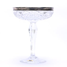 Compote, American Brilliant Cut Glass, Hobstar, Crosscut Diamond, Star, And Fan Motif