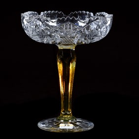 Experimental Compote By Empire, American Brilliant Cut Glass