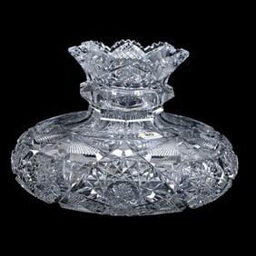 Flower Center, American Brilliant Cut Glass, Signed Libbey Colonna Pattern