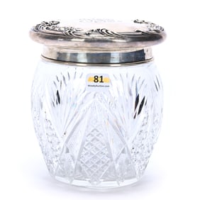 Biscuit Jar, American Brilliant Cut Glass, Pattern Resembles Winola By Clark