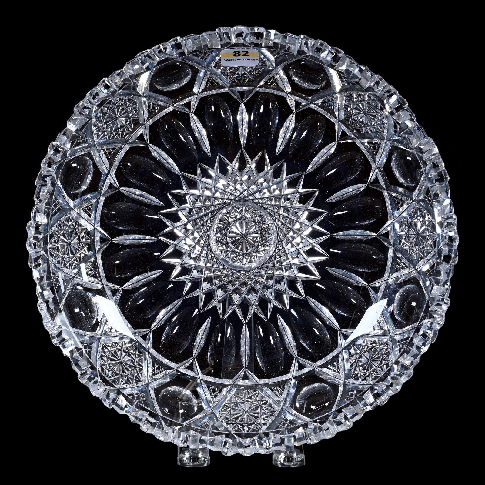 Low Bowl, American Brilliant Cut Glass, Hobstar Center With Long Thumbprint (1 of 2)