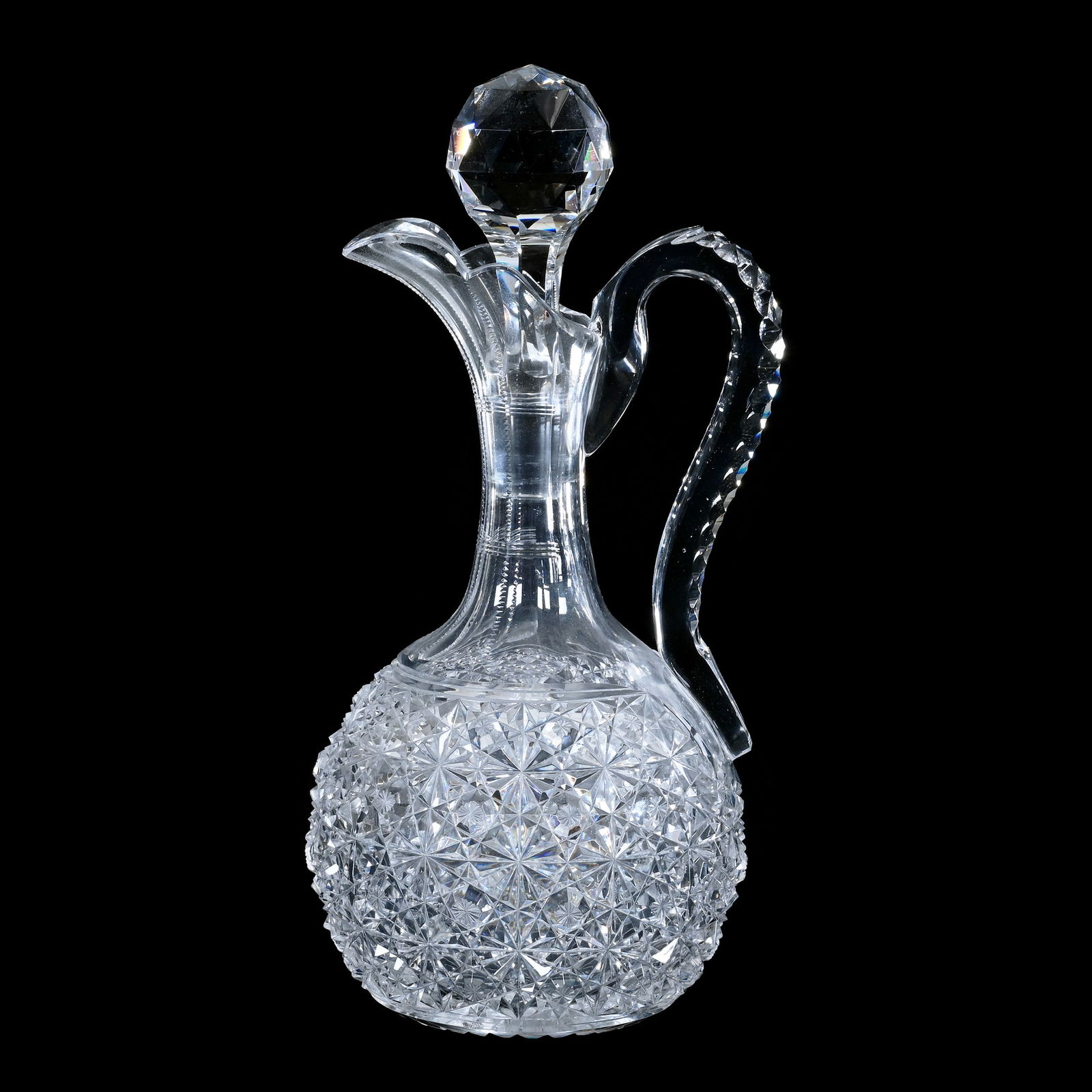 Decanter, American Brilliant Cut Glass, Russian Pattern With Star Cut Buttons (1 of 6)