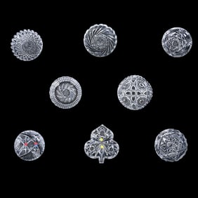 (8) Miscellaneous Butter Pats With Display Case