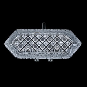 Celery Tray, American Brilliant Cut Glass, Pattern Resembles Diana By Hunt Cut Glass