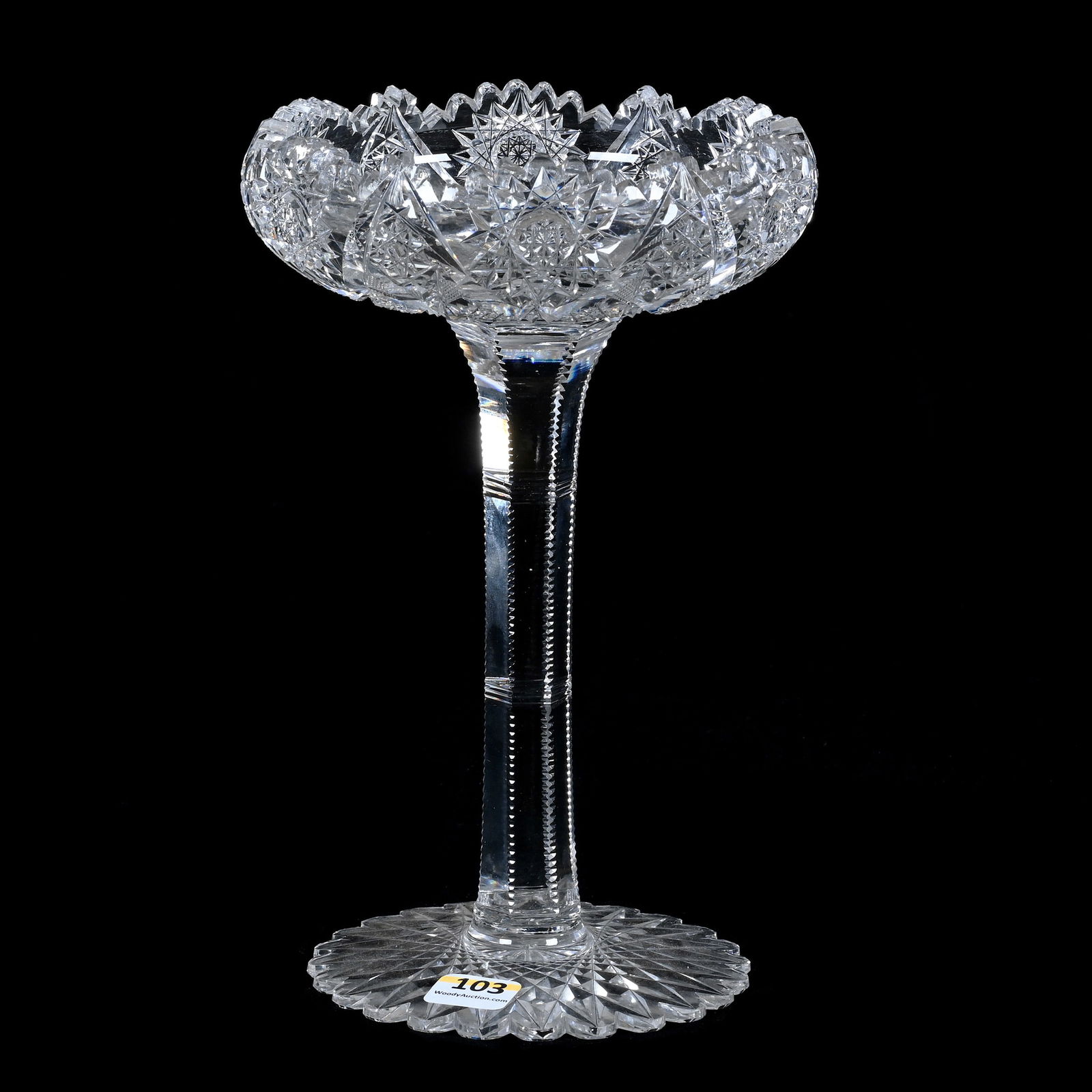 Compote, American Brilliant Cut Glass, Expanding Star Pattern (1 of 5)