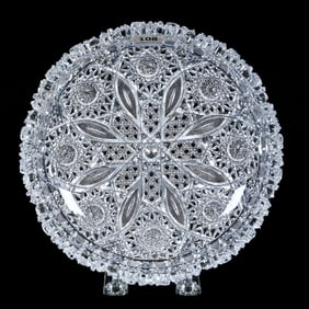 Low Bowl, American Brilliant Cut Glass, Propellor Pattern, Nice Example