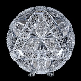 Low Bowl, American Brilliant Cut Glass, Holland Pattern By Clark